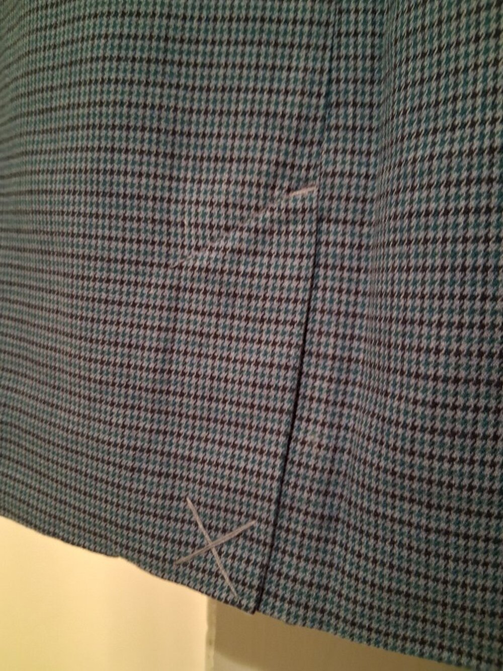 NWT L.L.Bean Flag Blue Mini Houndstooth Cotton Wool Skirt size 4 Pockets - Picture 4 of 4